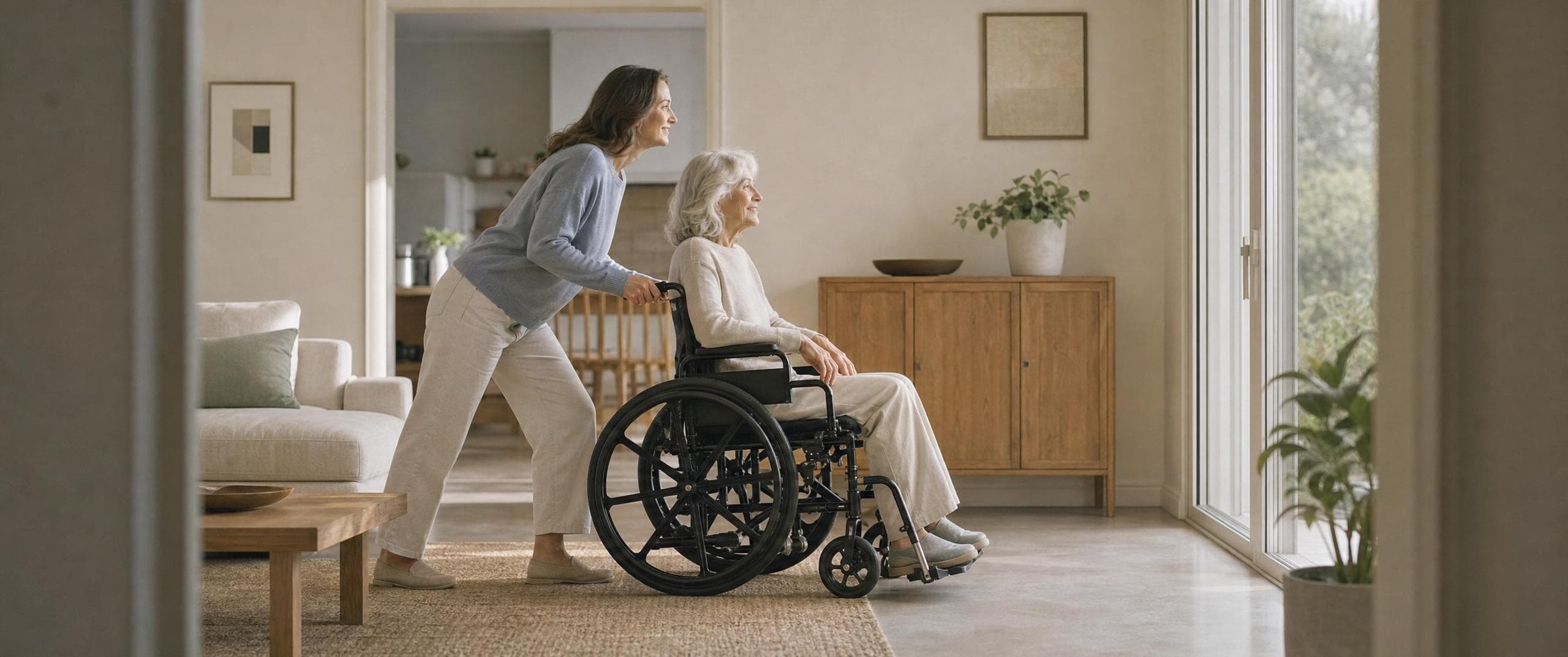 Ativo Home Care caregiver and senior enjoying time together at home in Arizona